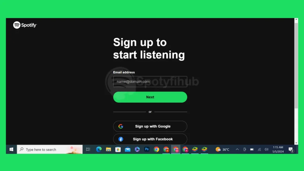 Spotify sign up